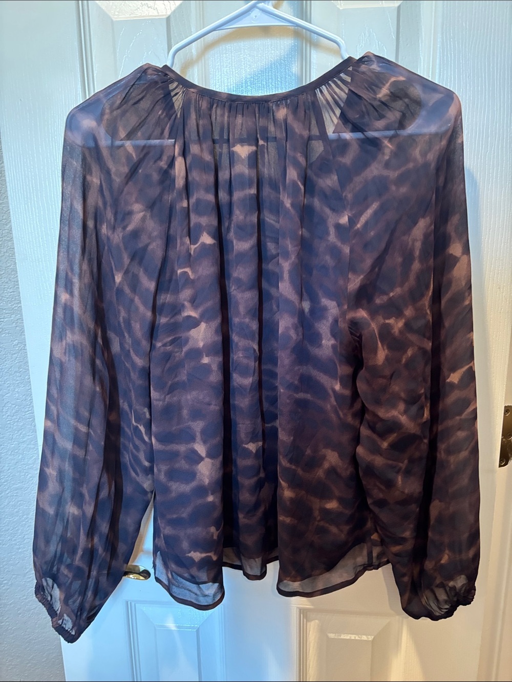 Rails Indi Umber Leopard Print Sheer Henley Blouse Boho Animal Top size Small - Picture 8 of 8